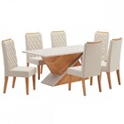 Mesa De Jantar 6 Lugares Poliana Mel/blonde/nude - Panorama M