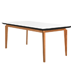 Mesa De Jantar 6 Lugares Preto/branco 1,4m - Zotz