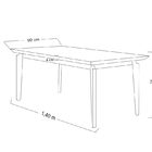 Mesa De Jantar 6 Lugares Preto/branco 1,4m - Zotz