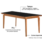 Mesa De Jantar 6 Lugares Preto/imbuia 1,8m - Zotz