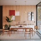 Mesa De Jantar 6 Lugares Rertangular Tampo Em Madeira Maciça