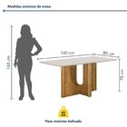 Mesa De Jantar 6 Lugares Retangular 160cm Tampo Vidro/mdf De