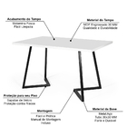 Mesa De Jantar 6 Lugares Retangular 160x90 Industrial Rigo Br