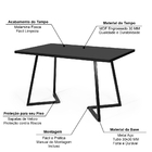 Mesa De Jantar 6 Lugares Retangular 160x90 Industrial Rigo Pr