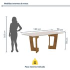 Mesa De Jantar 6 Lugares Retangular 180cm Tampo Vidro/mdf De