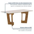 Mesa De Jantar 6 Lugares Retangular 180cm Tampo Vidro/mdf De