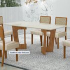 Mesa De Jantar 6 Lugares Retangular 180cm Tampo Vidro/mdf De