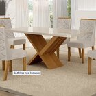 Mesa De Jantar 6 Lugares Retangular 180cm Tampo Vidro/mdf De