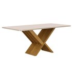 Mesa De Jantar 6 Lugares Retangular 180cm Tampo Vidro/mdf De