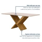 Mesa De Jantar 6 Lugares Retangular 180cm Tampo Vidro/mdf De