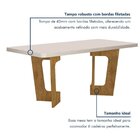 Mesa De Jantar 6 Lugares Retangular 180cm Tampo Vidro/mdf De