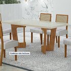 Mesa De Jantar 6 Lugares Retangular 180cm Tampo Vidro/mdf De