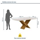 Mesa De Jantar 6 Lugares Retangular 180cm Tampo Vidro/mdf De