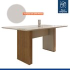 Mesa De Jantar 6 Lugares Retangular 180cm Tampo Vidro/mdf Jul