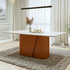 Mesa De Jantar 6 Lugares Retangular Tampo De Vidro Luar Frass