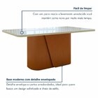 Mesa De Jantar 6 Lugares Retangular Tampo De Vidro Luar Maxi