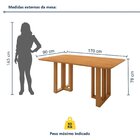 Mesa De Jantar 6 Lugares Retangular Tampo Mdf Bold Amêndoa Cl