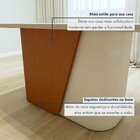 Mesa De Jantar 6 Lugares Retangular Tampo Mdf Lua Frassino/of