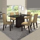 Mesa De Jantar 6 Lugares Rumba Com Vidro Preto 11566 Ameixa/n