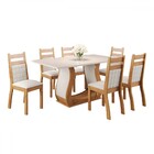 Mesa De Jantar 6 Lugares Sabrinna Sicilia Mel/blonde/veludo/m