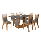 Mesa De Jantar 6 Lugares Sabrinna Sicilia Mel/cinza/veludo/gr