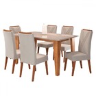 Mesa De Jantar 6 Lugares Sport Com Vidro Mel/marfim/off White