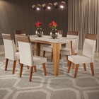 Mesa De Jantar 6 Lugares Stanford Mel/off White/bronze - Pano