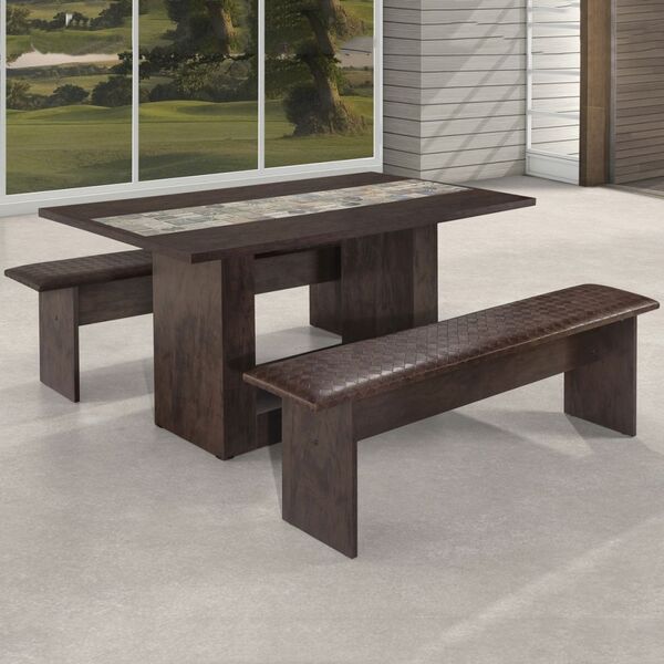 Mesa De Jantar 6 Lugares Suiça Mdf/azulejo - Art Panta