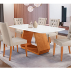 Mesa De Jantar 6 Lugares Tampo Branco 1,6m - Trekant