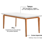 Mesa De Jantar 6 Lugares Tampo Branco 1,8m - Zotz