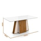 Mesa De Jantar 6 Lugares Tampo Com Vidro Canela Off White Ama