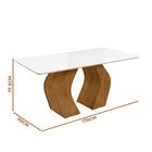 Mesa De Jantar 6 Lugares Tampo Com Vidro Canela Off White San