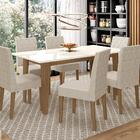 Mesa De Jantar 6 Lugares Tampo Com Vidro Chicago Carvalho Off