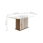 Mesa De Jantar 6 Lugares Tampo Com Vidro Paris Carvalho Off-w