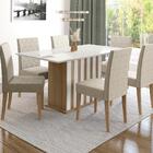 Mesa De Jantar 6 Lugares Tampo Com Vidro Paris Carvalho Off-w