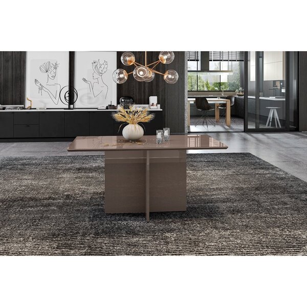 Mesa De Jantar 6 Lugares Tampo Em Vidro E Mdf 160cm Lisboa Ca