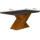 Mesa De Jantar 6 Lugares Tampo Mdf-vidro Ilhéus 1,60m Leifer