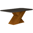 Mesa De Jantar 6 Lugares Tampo Mdf-vidro Ilhéus 1,60m Leifer