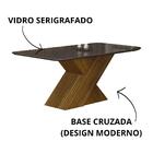 Mesa De Jantar 6 Lugares Tampo Mdf-vidro Ilhéus 1,60m Leifer