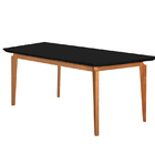 Mesa De Jantar 6 Lugares Tampo Preto 1,65m - Zotz