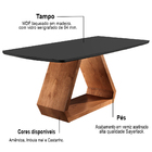 Mesa De Jantar 6 Lugares Tampo Preto 1,6m - Trekant