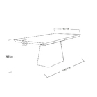 Mesa De Jantar 6 Lugares Tampo Preto 1,8m - Meydan