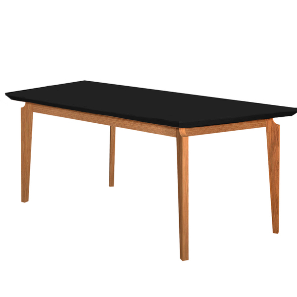 Mesa De Jantar 6 Lugares Tampo Preto 1,8m - Zotz