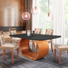 Mesa De Jantar 6 Lugares Tampo Preto 2m - Sirkel