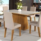 Mesa De Jantar 6 Lugares Tampo Vidro 180cm Delicata