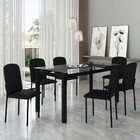 Mesa De Jantar 6 Lugares Tokio Classic Com Vidro Preto - Art