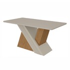 Mesa De Jantar 6 Lugares Vênus Apogeu Com Vidro Amêndoa Clean