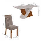 Mesa De Jantar 6 Lugares Vênus Apogeu Com Vidro Frassino/off