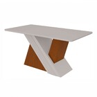 Mesa De Jantar 6 Lugares Vênus Apogeu Com Vidro Frassino/off