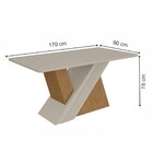 Mesa De Jantar 6 Lugares Vênus Exclusive Com Vidro Amêndoa Cl
